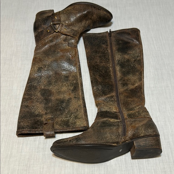 Flower Child Shoes - Flower Child Distressed Brown Leather Boots